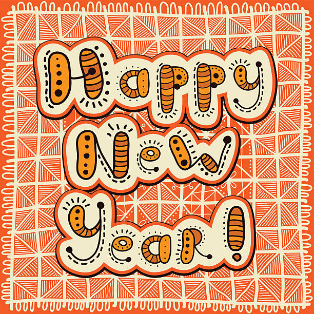 Greeting card Happy New Year vector art illustration