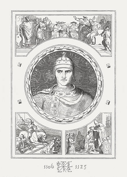 henry v (1081/86-1125), kaiser des heiligen römischen reichs, veröffentlichte im 1876 - henry v stock-grafiken, -clipart, -cartoons und -symbole