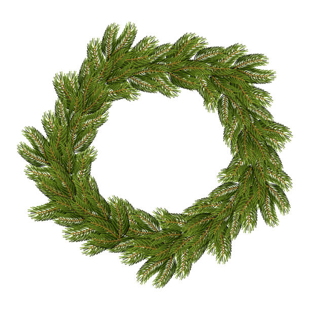 istock Christmas wreath. Traditional wreath from  branch of  tree for h 499371082