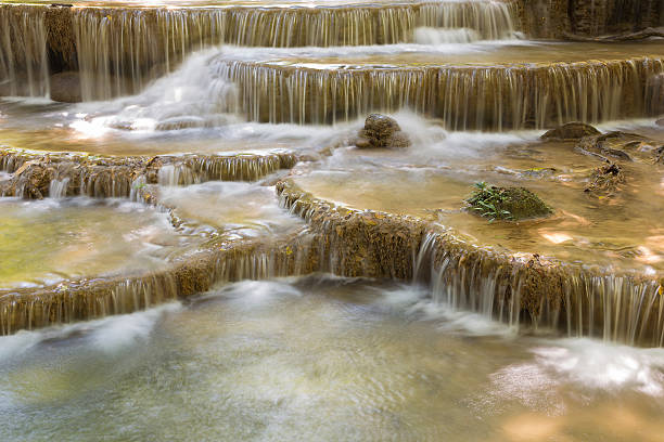 istock Closed up natural topical stream waterfalls 499372956