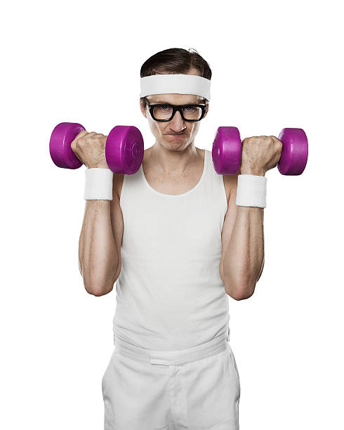 engraçado nerd esporte - steroids body building beauty healthy lifestyle - fotografias e filmes do acervo
