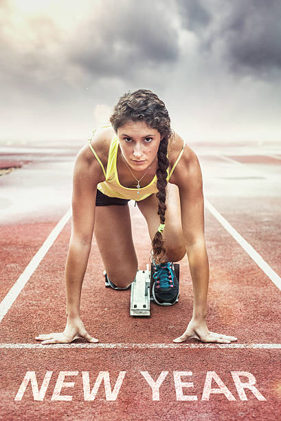 istock New Year. Athlete in the starting blocks 499375126