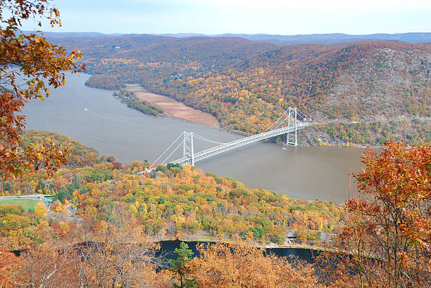 istock Autumn bridge with colorful trees 499377659