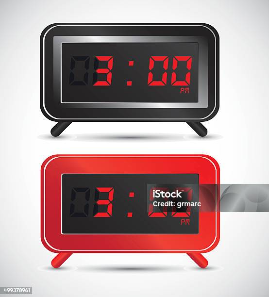 Digital Clock Stock Illustration - Download Image Now - Abstract, Alarm, Alarm Clock