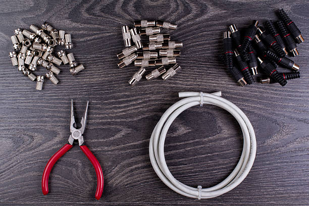 istock Antenna cable, antenna plugs, nippers, 499379098