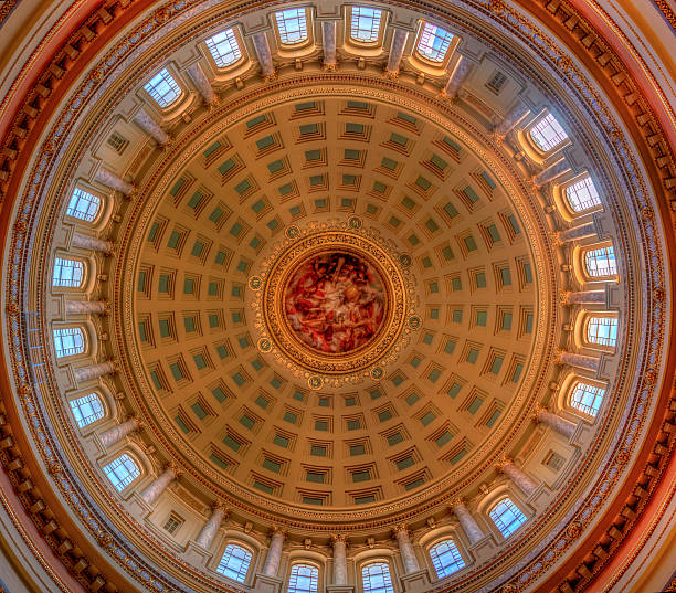 Capital Dome An interior view of the capital dome in Madison, Wisconsin wisconsin state capitol photos stock pictures, royalty-free photos & images