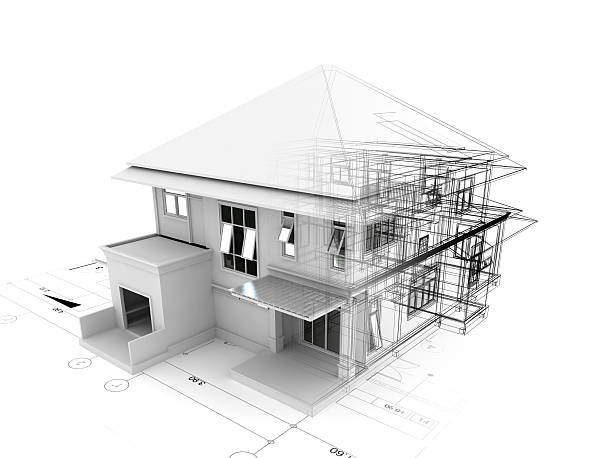 istock 3d render of house on plan 499388638
