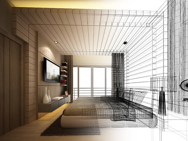 istock abstract sketch design of interior bedroom 499388810