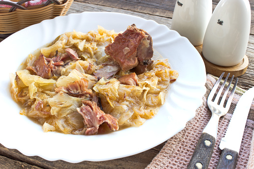 Sauerkraut with smoked pork meat