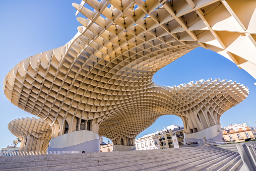 Seville, Spain - October 30, 2015: Metropol Parasol (by architect Jurgen Mayer H), modern architecture on Plaza de la Encarnacion