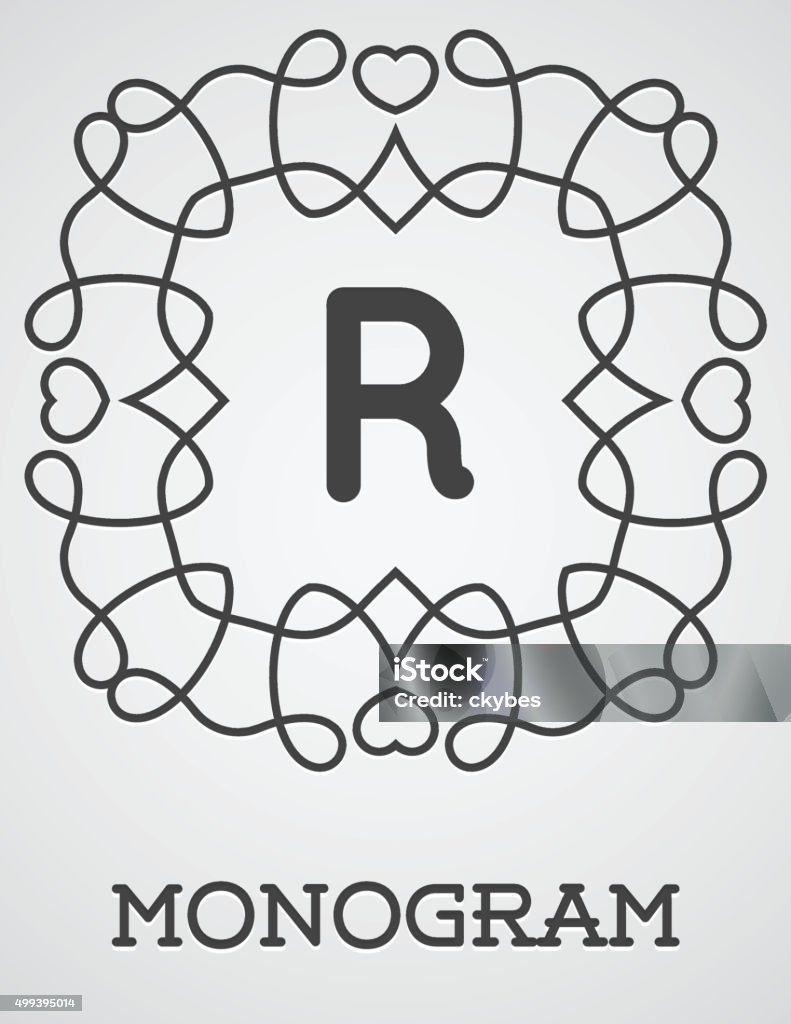 Monogram Design Template With Letter Vector Illustration Premium ...