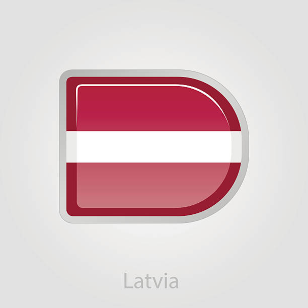 Latvian flag button, vector illustration Latvian flag button, isolated vector illustration eps 10 оновлена база даних українців stock illustrations