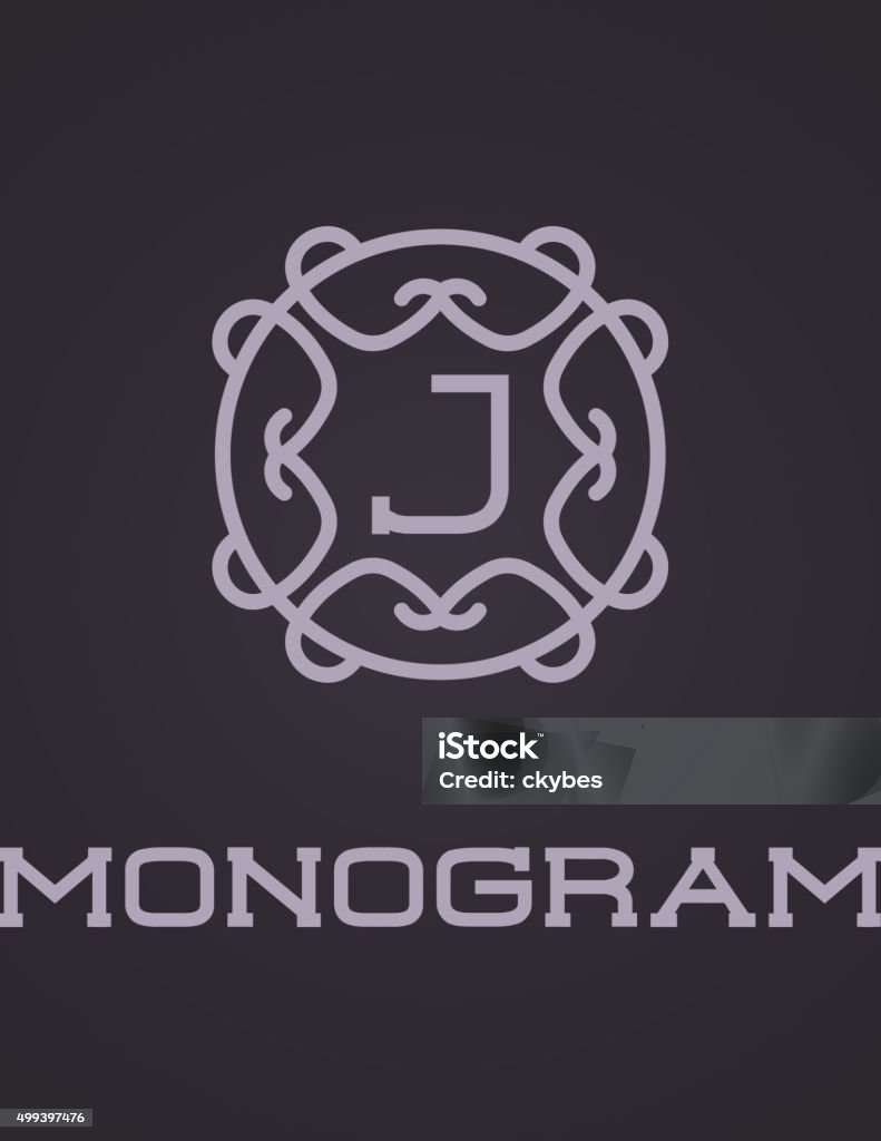 Compact Color Monogram Compact Monogram Design Template With Letter Vector Stock Illustration ...