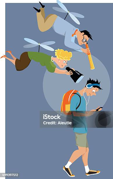 Helicopter Parents Of A Teenager Stock Illustration - Download Image Now - Helicopter, Parent, Surveillance