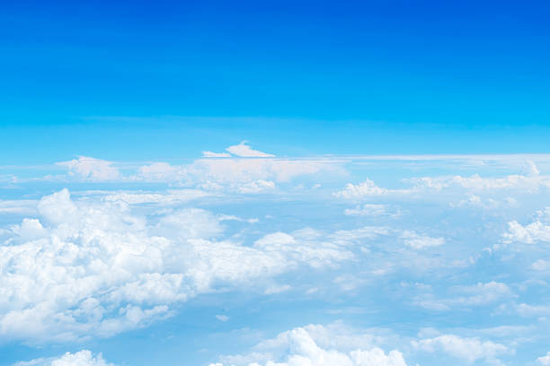 istock Aerial view Blue sky and Cloud Top view from airplane 499398386
