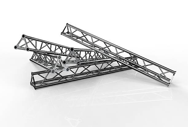 istock Aluminium trusses construction shape trio. 499398508