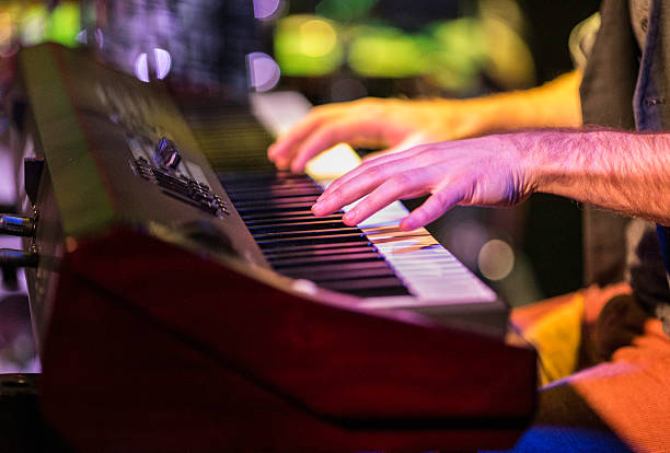 istock Musician playing Keyboard / Synthesizer in Concert 499399390