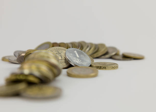 istock Column of coins on a white background. 499400018