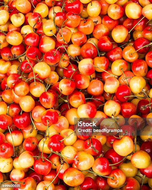 Organic Cherries At Farmers Market Stock Photo - Download Image Now - Agricultural Fair, Agriculture, Botany