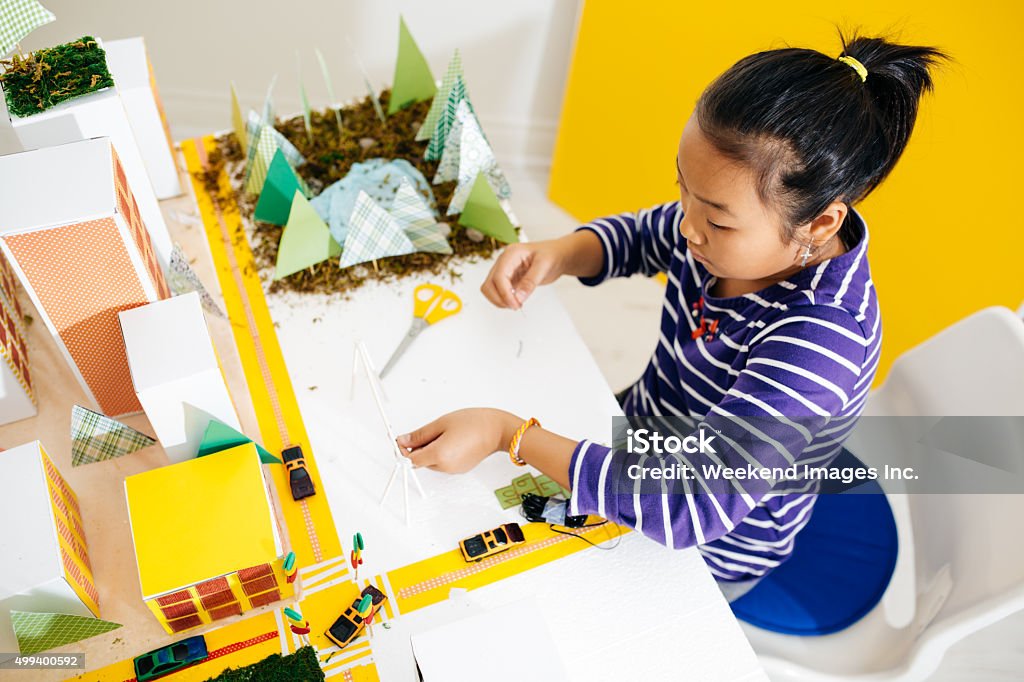 Working on school project 10-11 Years Stock Photo