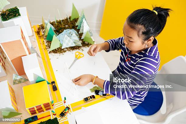 Working On School Project Stock Photo - Download Image Now - 10-11 Years, 2015, Art And Craft