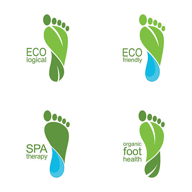 go green - reflexology pedicure human foot massaging stock illustrations