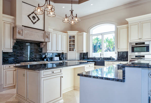 istock Beautiful Custom Kitchen with Island in Estate Home 499403378