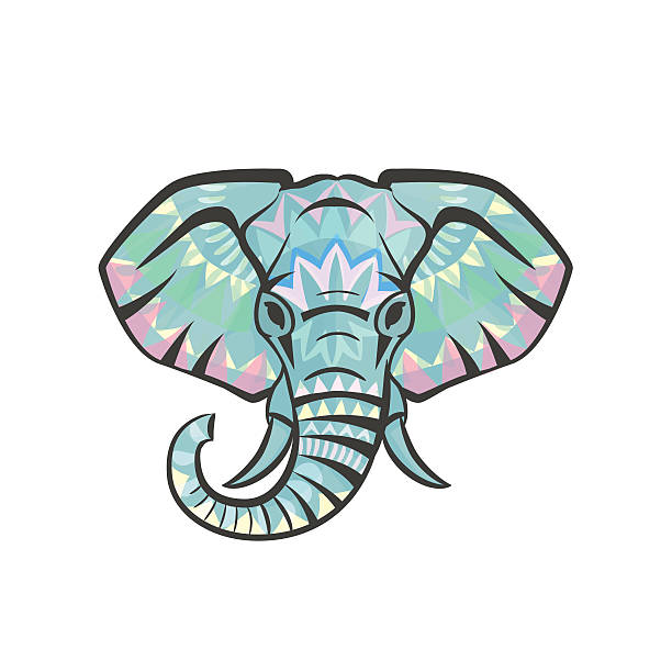 illustrations, cliparts, dessins animés et icônes de vecteur des motifs ethniques tête d'éléphant - backgrounds elephant illustration and painting india