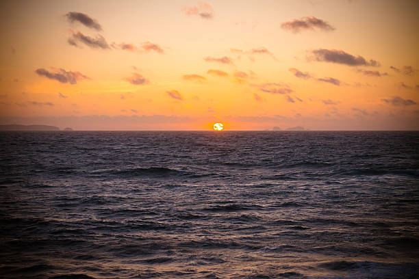 istock Late sunset between two islands in Portugal 499404299