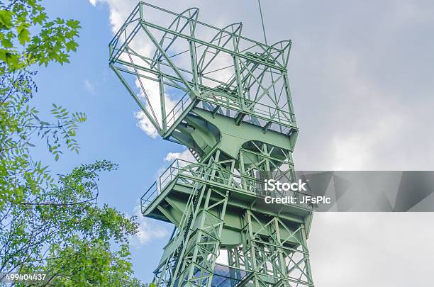 Mines Tower Zeche Carl Funke City Of Essen Stock Photo - Download Image Now - Building Exterior, Built Structure, Cloud - Sky