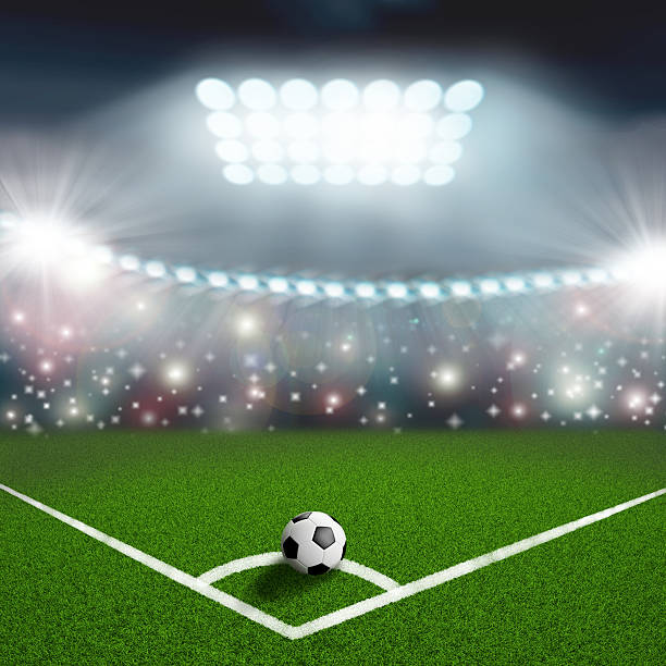 istock soccer ball on the green field corner 499405149