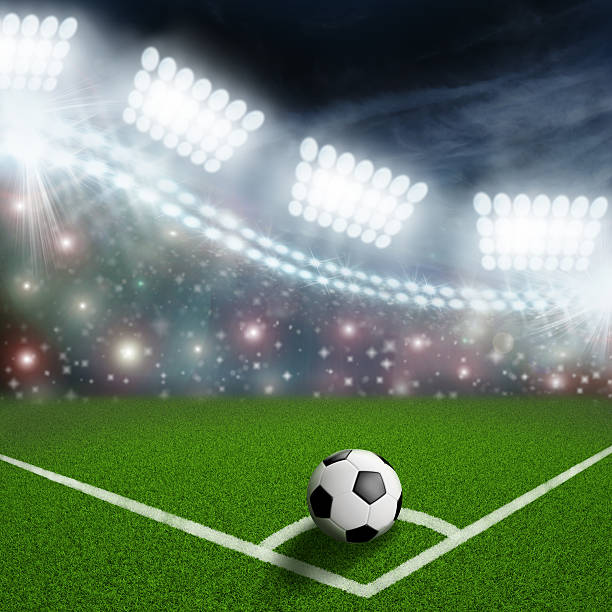 istock soccer ball on the green field corner 499405151