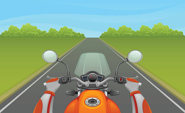 motorcyclist - scenics highway road backgrounds stock-grafiken, -clipart, -cartoons und -symbole