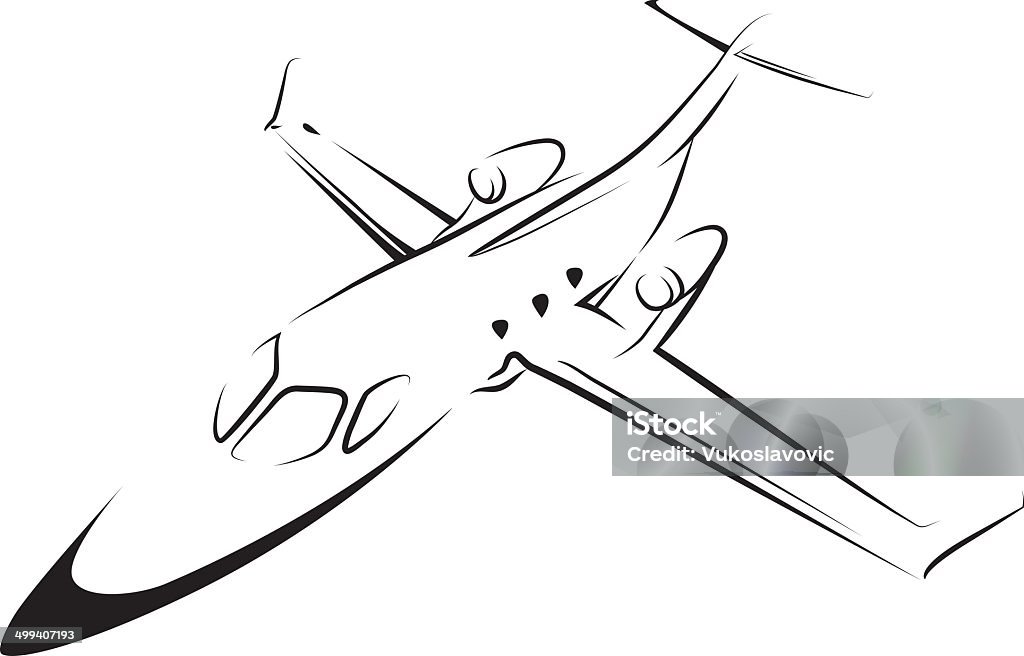 Airplane line art Line art transport airplane. Vector illustration. Private Airplane stock vector