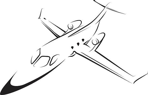 Airplane line art vector art illustration