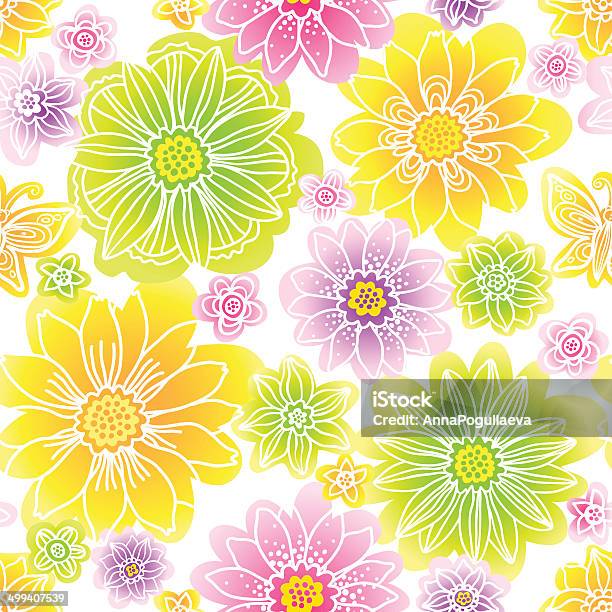 Hellen Frühling Nahtlose Muster Mit Blumen Stock Vektor Art und mehr Bilder von Altertümlich - Altertümlich, Ast - Pflanzenbestandteil, Baumblüte