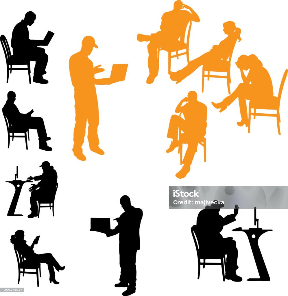 Vector silhouettes of business people. Vector silhouettes of business people on a white background. Adult stock vector