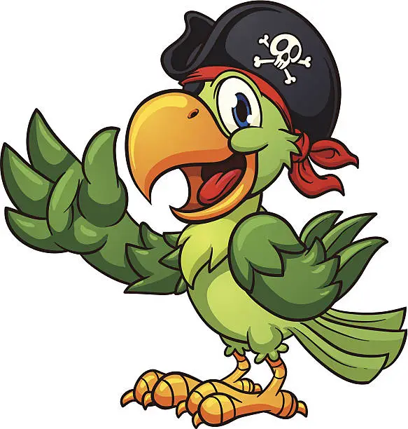 Vector illustration of Pirate parrot