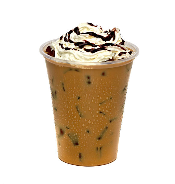 istock Iced coffee with cream and sauce in take away cup 499418950