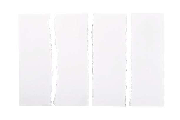 White paper strips turn apart White paper strips torn apart and isolated over a white background unfolded stock pictures, royalty-free photos & images