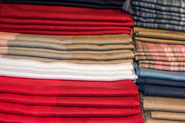 istock Different colors silk fabric detail 499420546