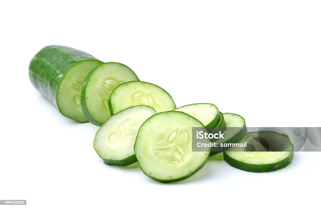 Fresh slice cucumber on white background Cucumber Stock Photo