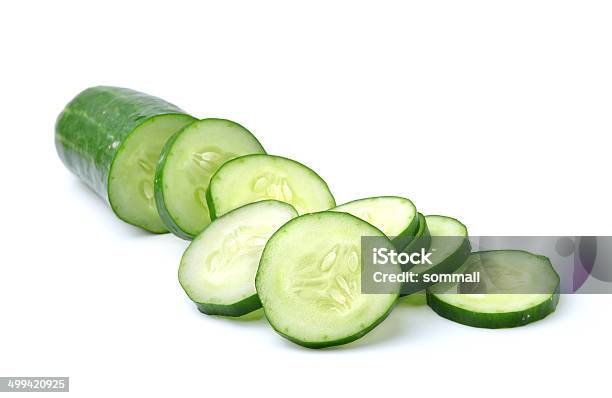 Fresh Slice Cucumber On White Background Stock Photo - Download Image Now - Cucumber, Food, Freshness