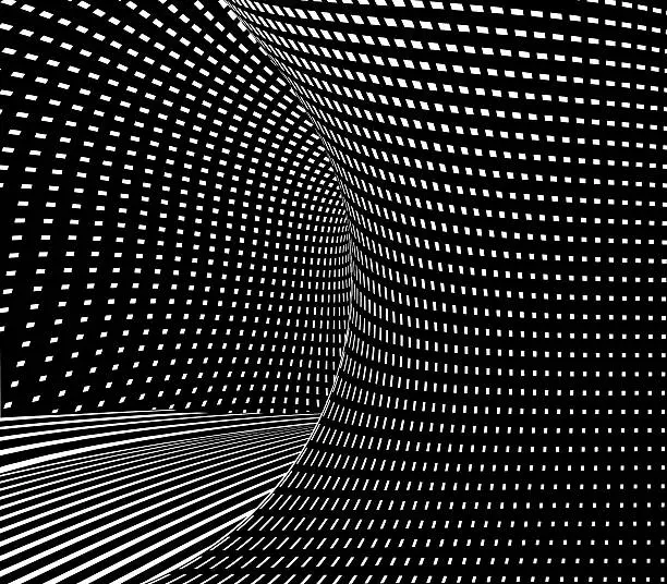 Vector illustration of Vector Line Art Cyberspace Background