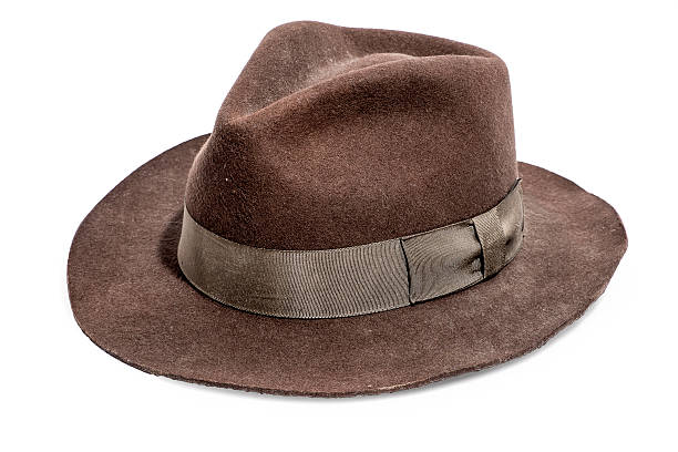 istock Old Vintage Wool Fedora Style Hat Isolated on White Background 499422229