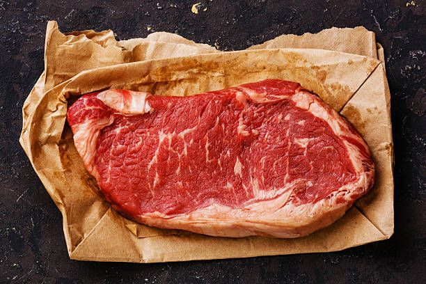 istock Raw fresh meat steak on kraft paper 499422402