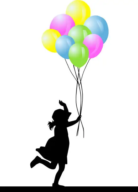 Vector illustration of children silhouette