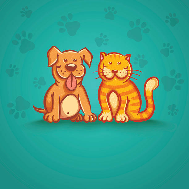 cat and dog Vector illustration of a cat and dog animal hospital symbol stock illustrations