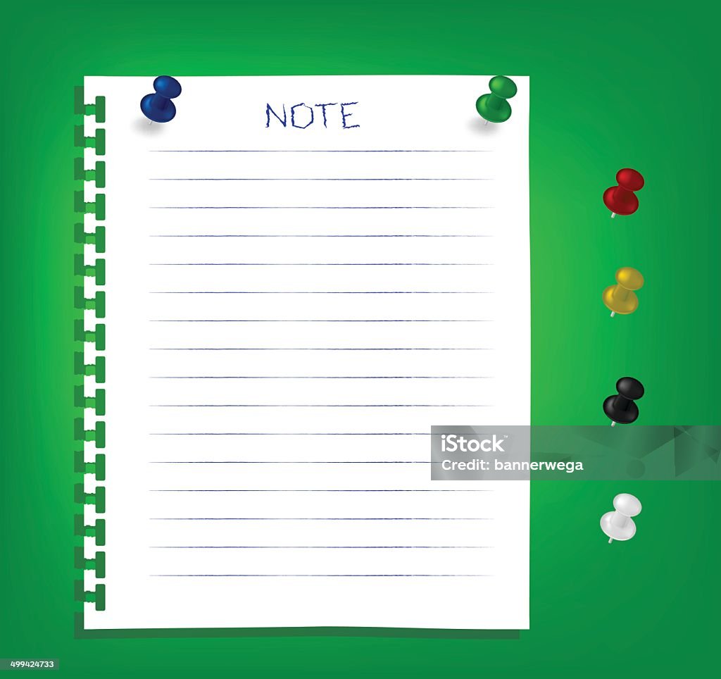 reminder notes The white reminder notes paper with pins Adhesive Note stock vector