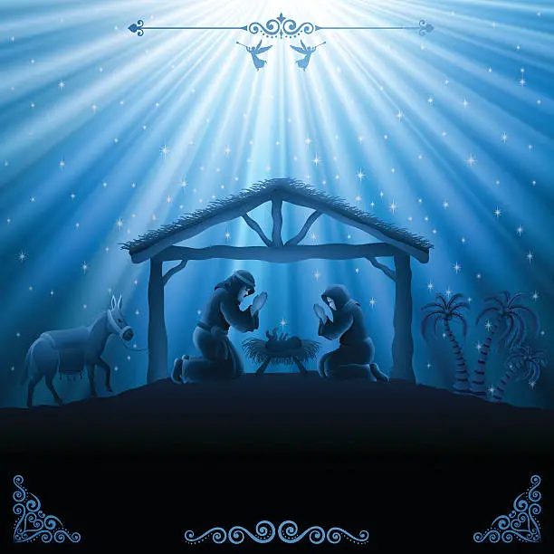 Vector illustration of Nativity Scene